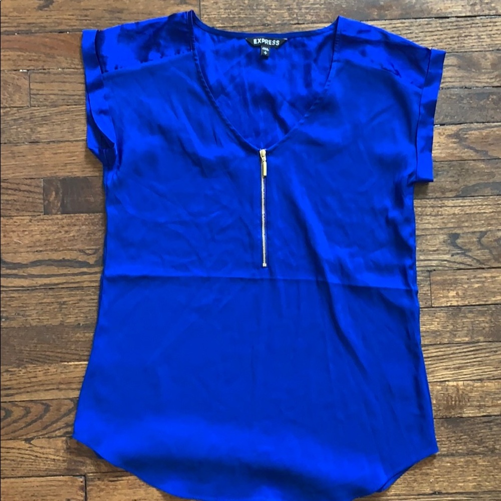 Express silky top, electric blue